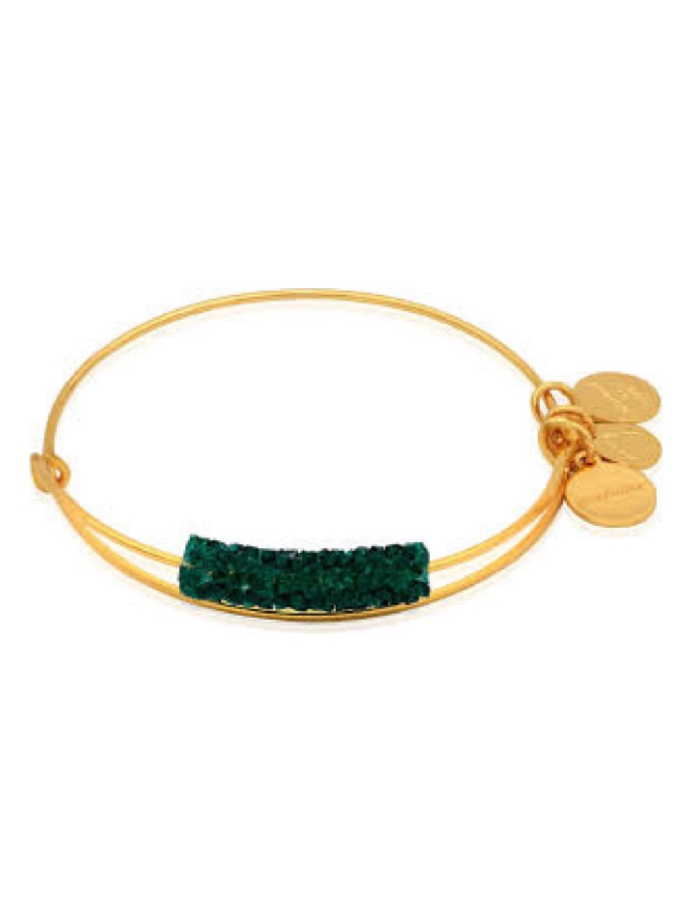 NWT/NIP! Alex and Ani Frozen Spruce Fine Rocks Bangle Bracelet - Gold